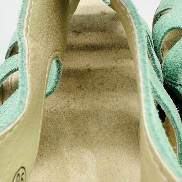 Skechers Women's Parallel Stylin Mint Green Suede Wedge Sandals Size 9.5 - Picture 10 of 13